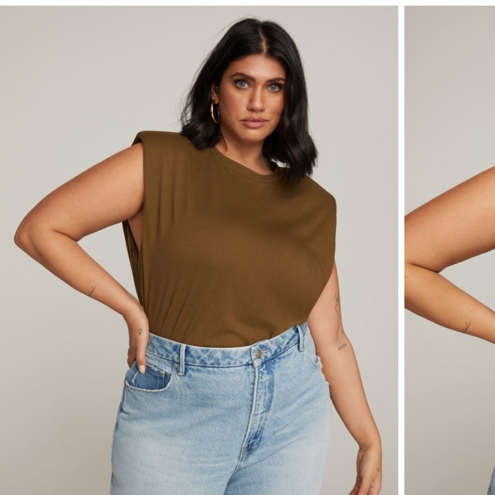 Good American Strong Shoulder Shirt